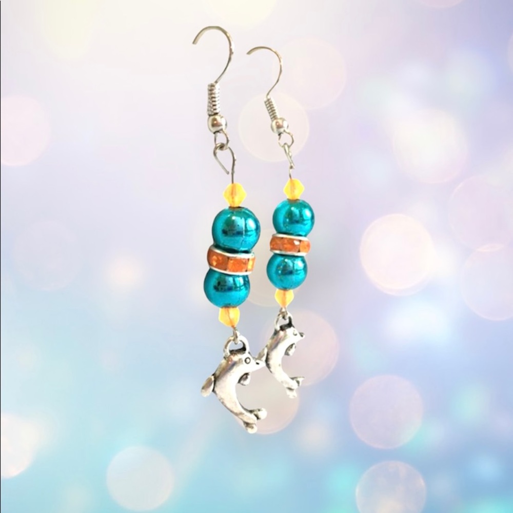 Miami DOLPHINS Football Handmade Earrings *NEW*